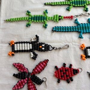 Colorful Beaded Animal Keychains for Kids Backpacks